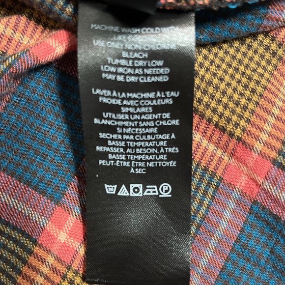 Free People We The Free Plaid Tunic Womens XS Shirt Dress Oversized Button Up - Picture 6 of 9